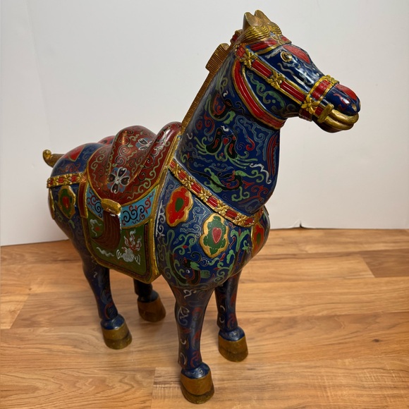 Vintage Large Tang Dynasty Wooden Horse Statue 23"Finely Hand Decorated Oriental - Picture 4 of 16